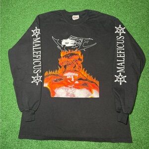 Vintage Y2K Vore Maleficus Long Sleeve T-shirt, Death Metal Band Tee 2005 Large